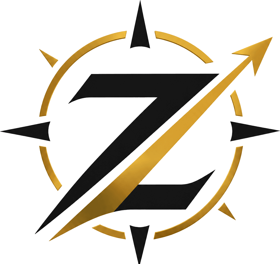 Zeal compass emblem — direction, trust, growth